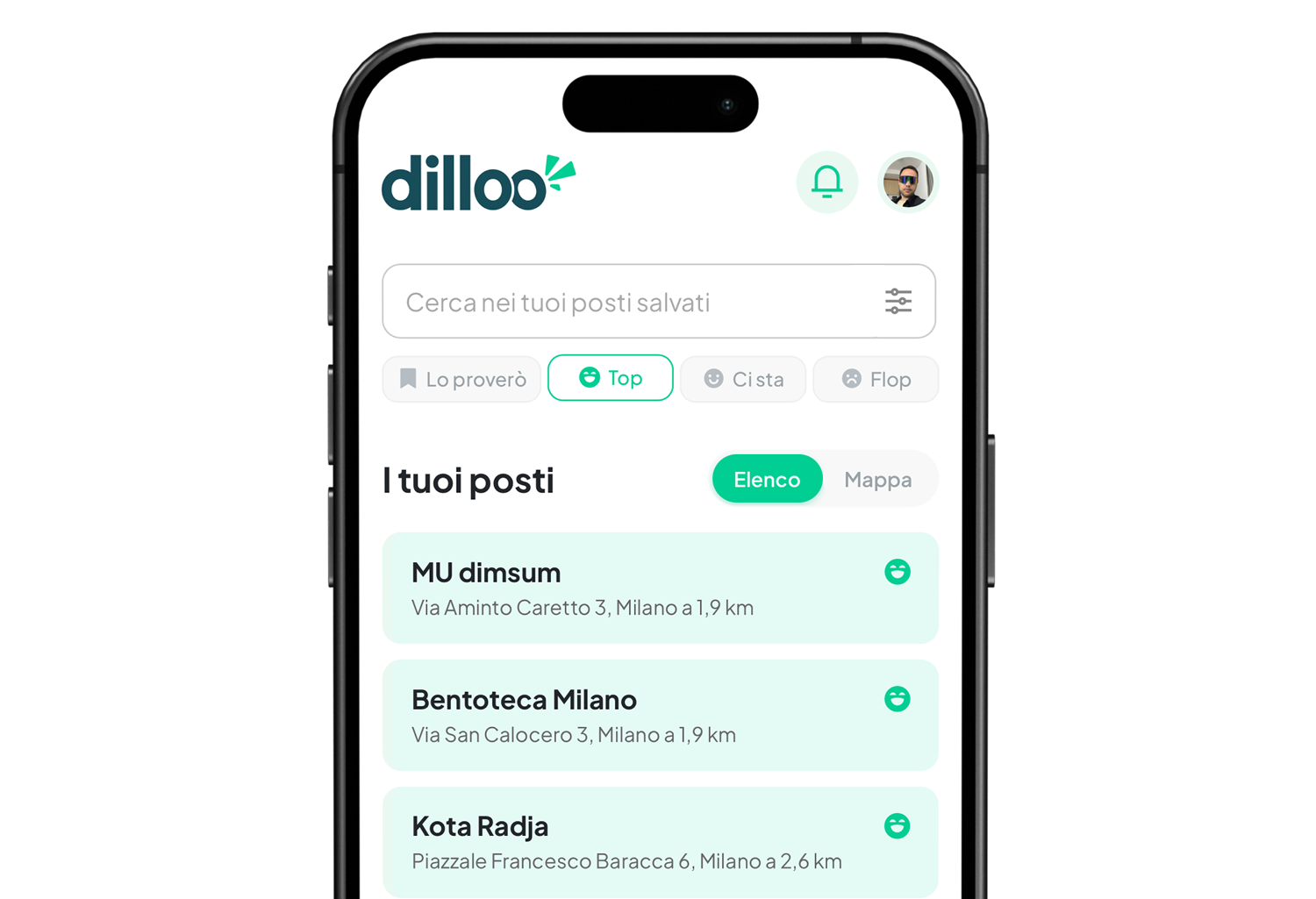 Schermata liste preferiti